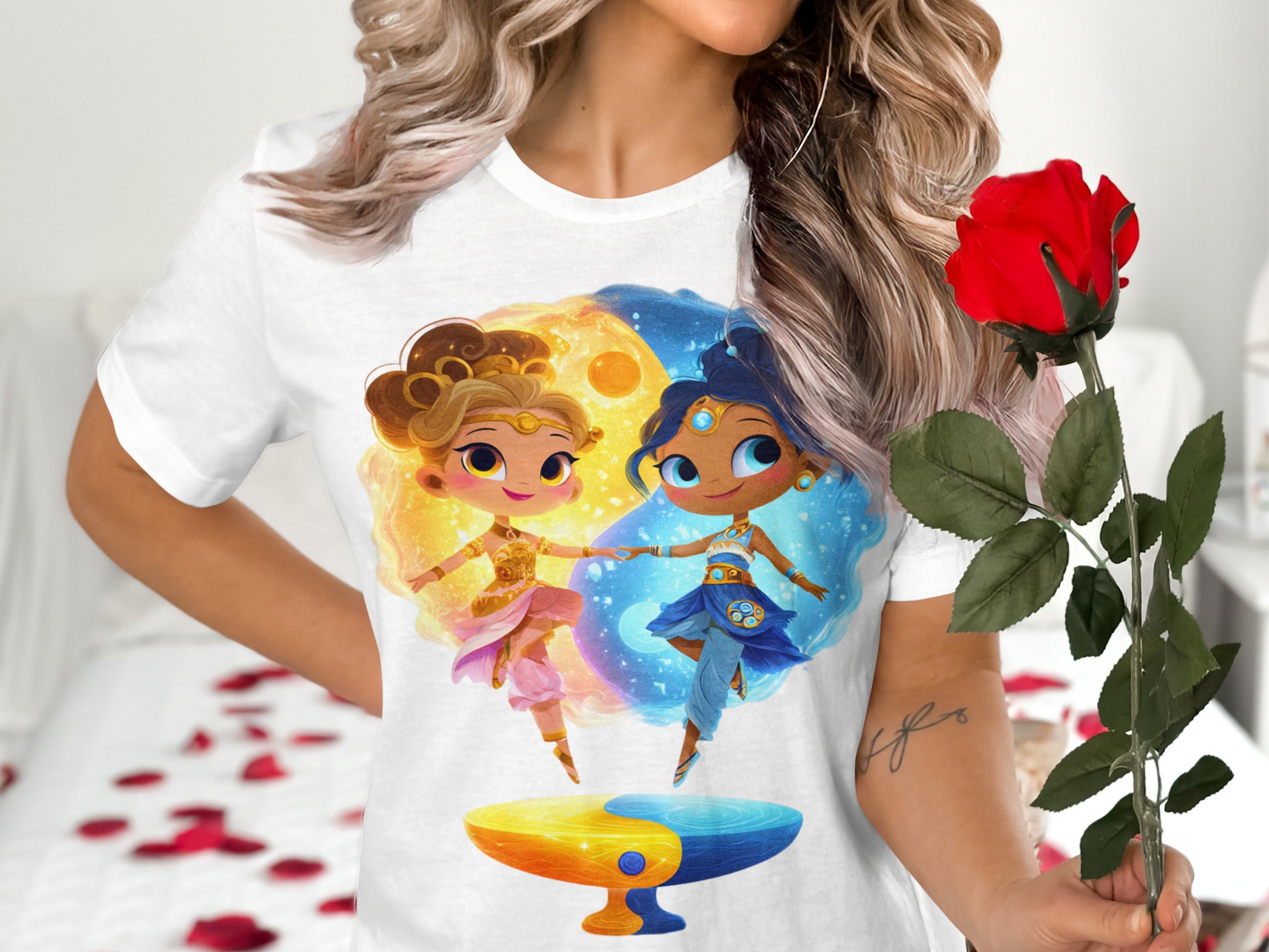 Enchanting Duo Design Anime Illustration Shirt