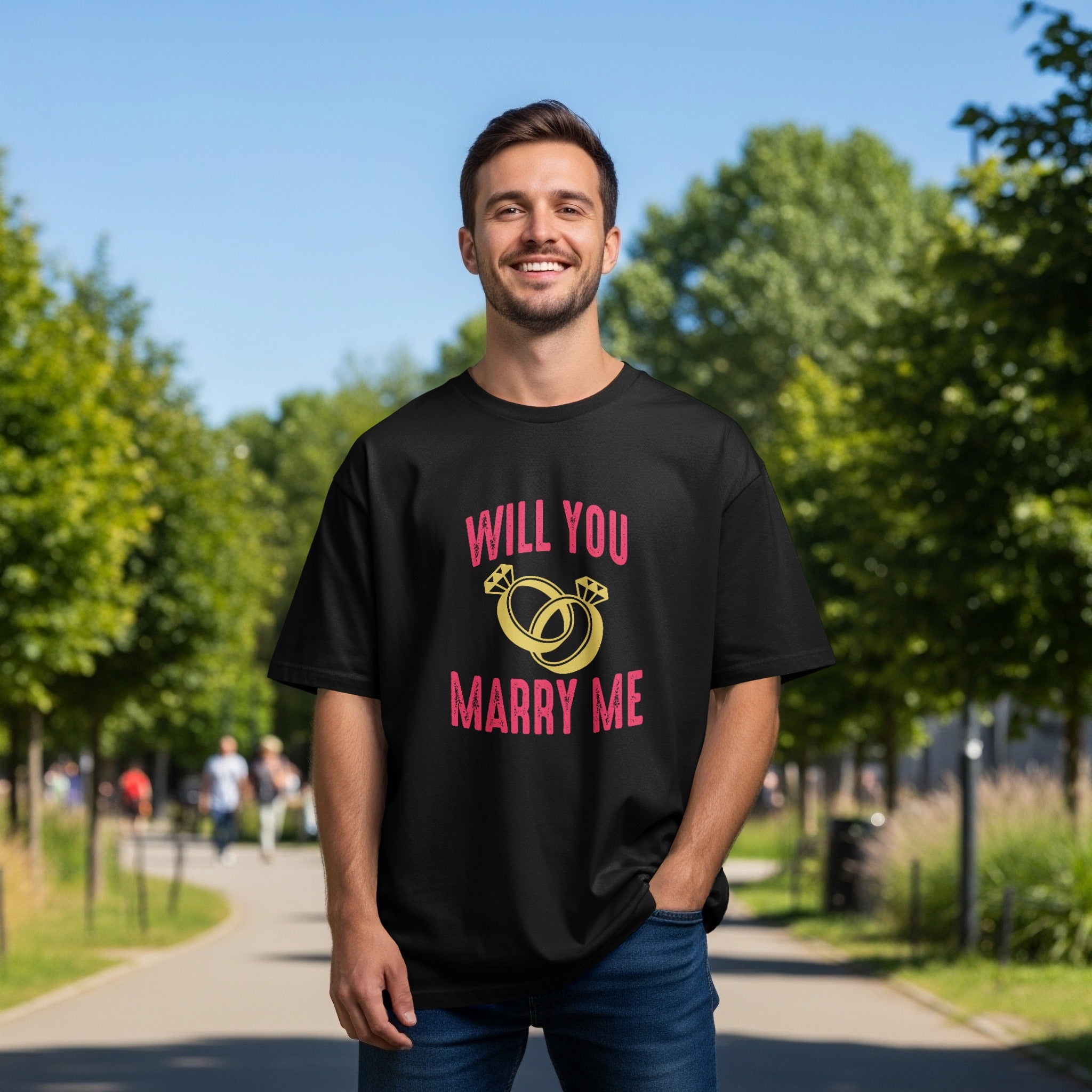 Will You Marry Me Rings Graphic T-Shirt