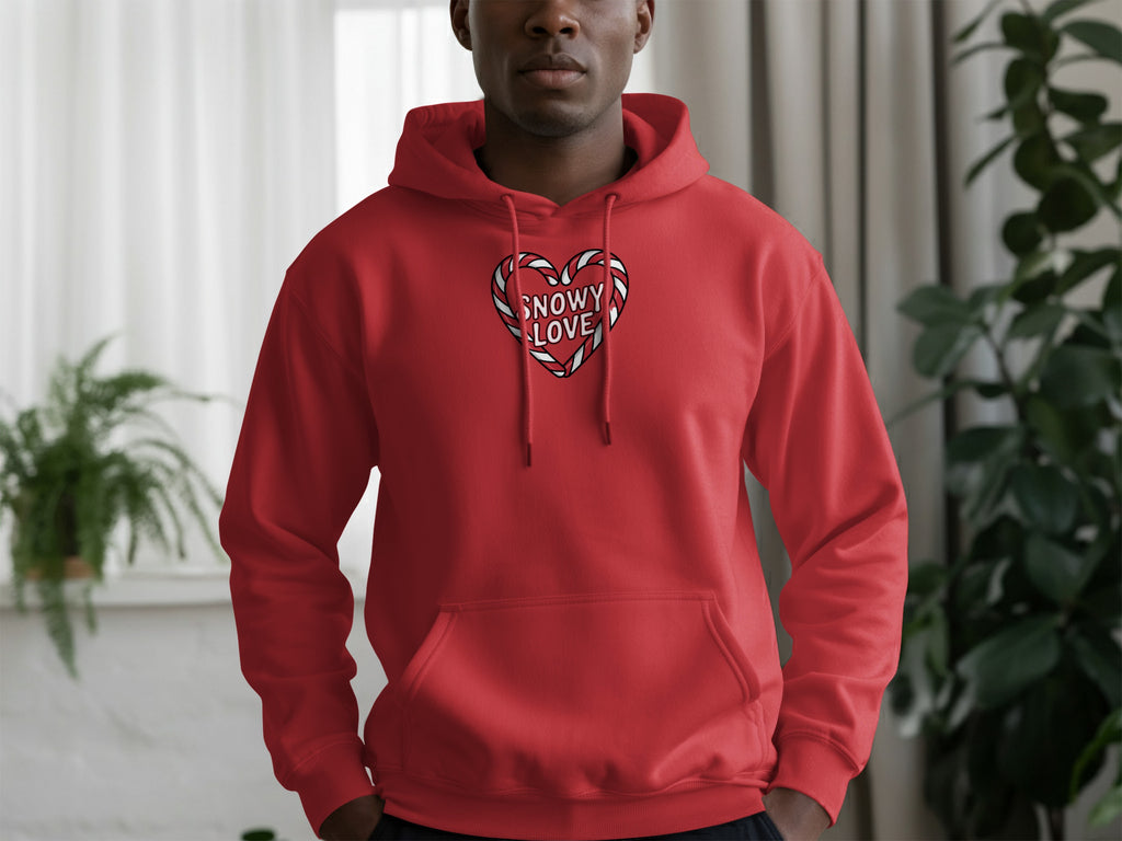 Snowy Love Heart Graphic Design Hoodie