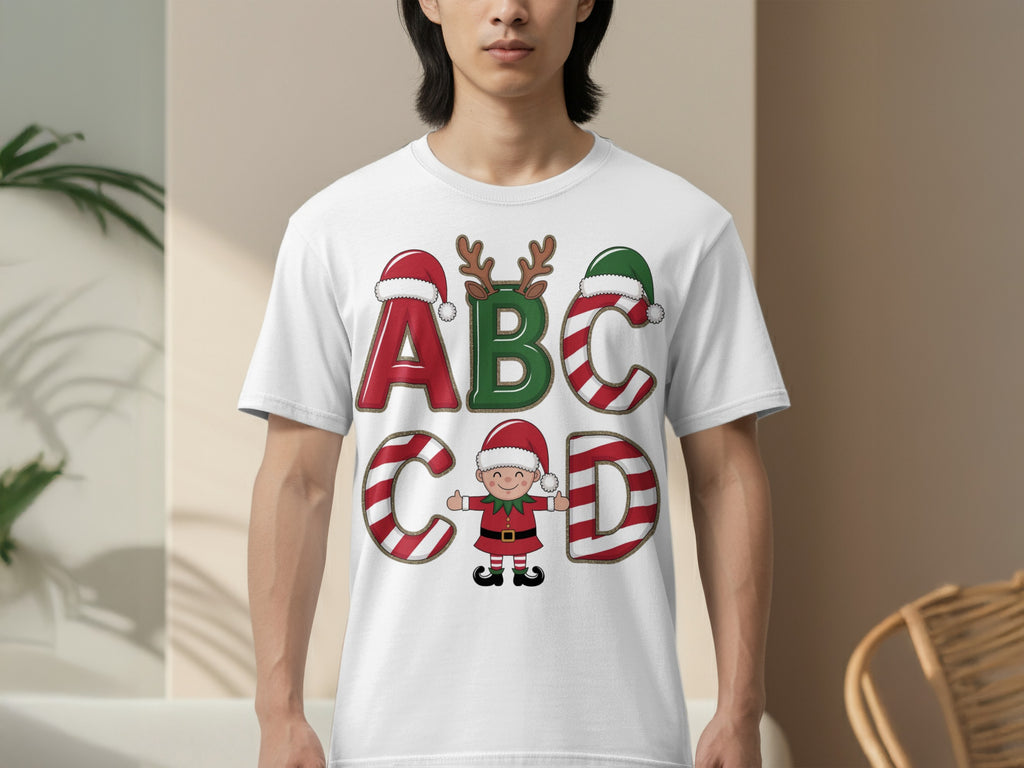 Christmas Alphabet with Elf Design Shirt