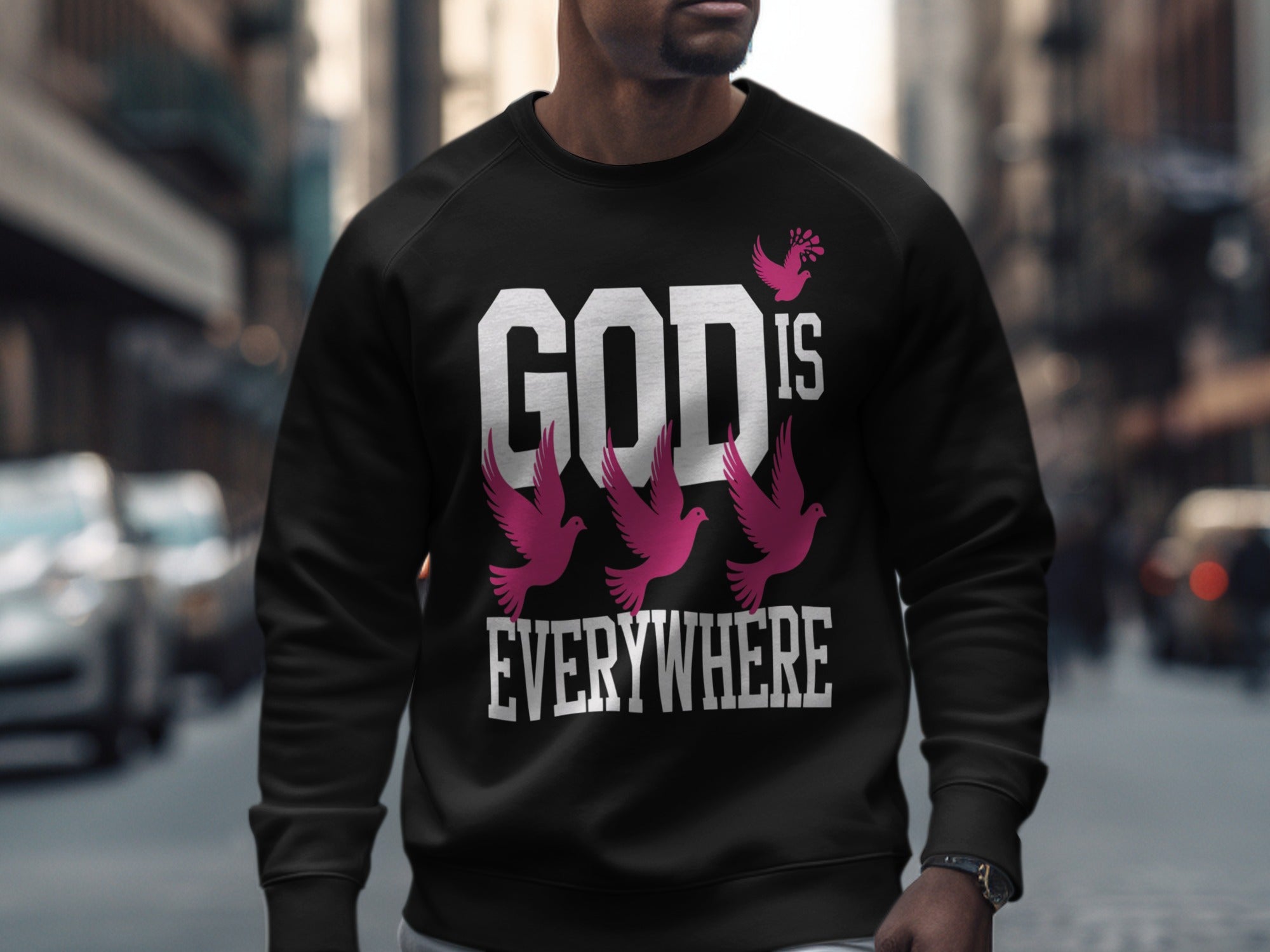 God Is Everywhere Graphic Sweatshirt for Stylish Look