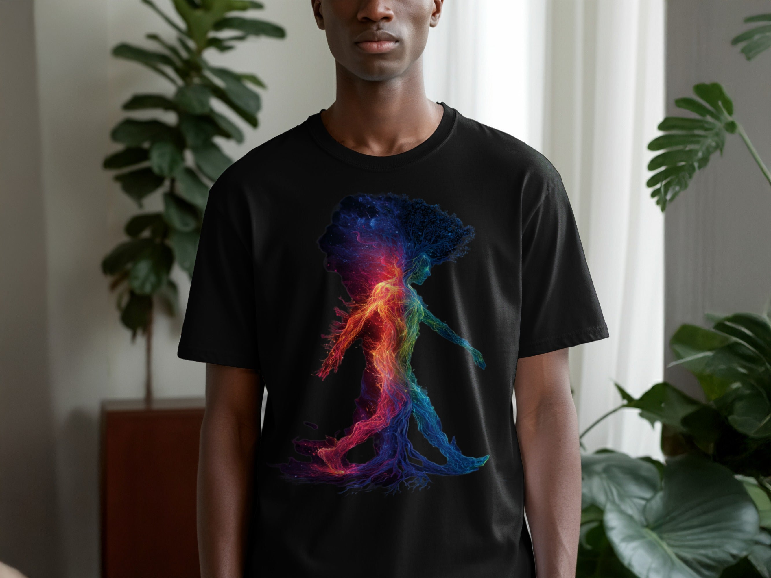 Colorful Artistic Tree Silhouette Design T-Shirt