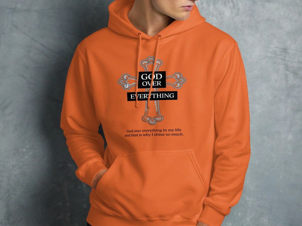 God Over Everything Orange Hoodie Product