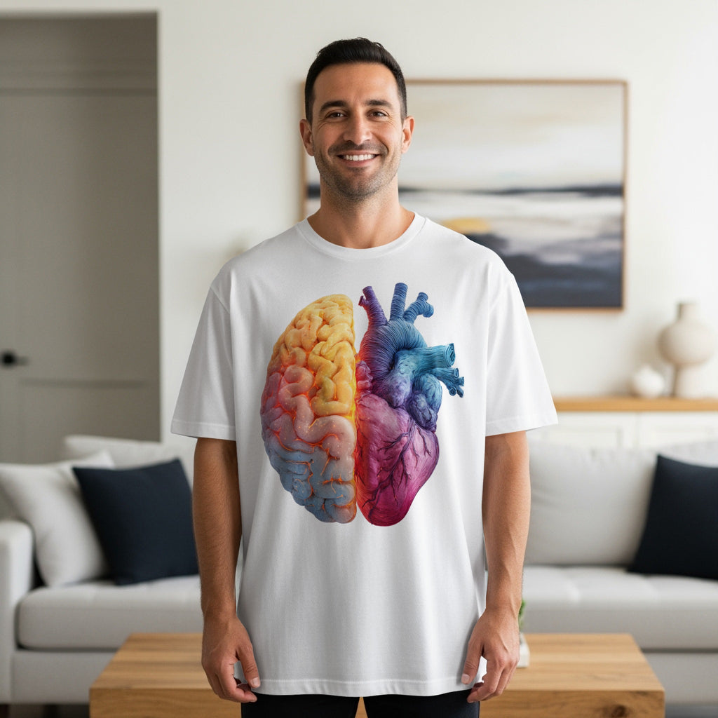 Vibrant Brain and Heart Illustration T-Shirt