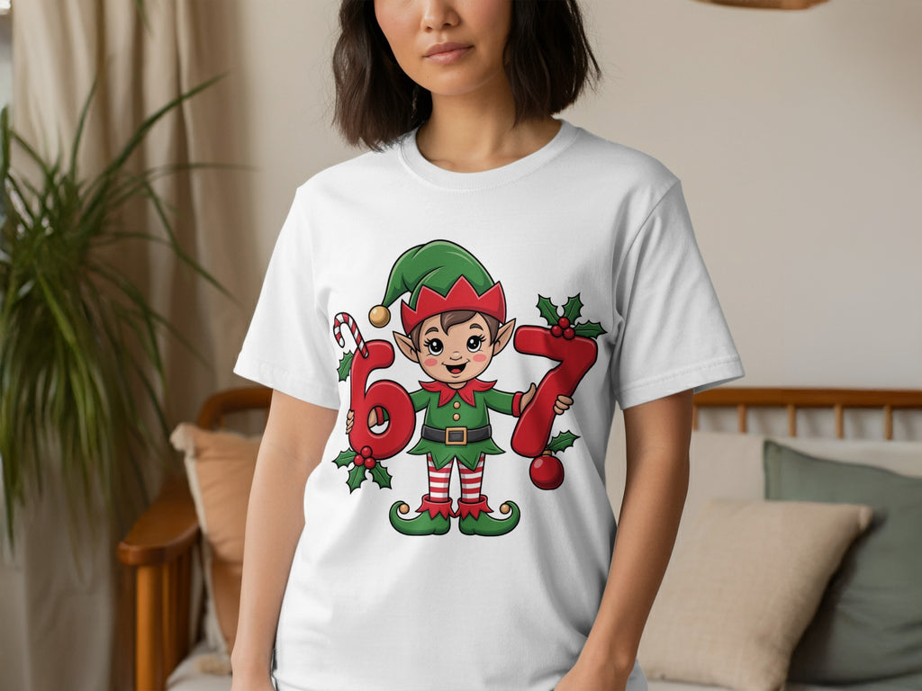 Festive Christmas Elf with Numbers Design Shirt